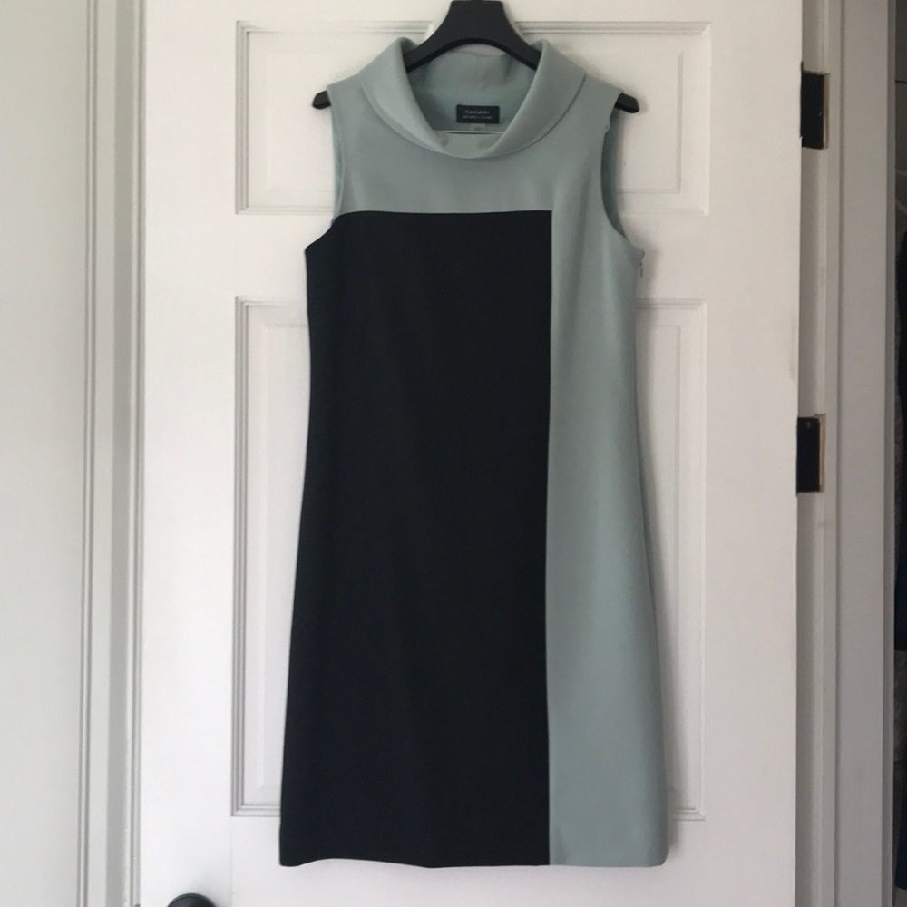 Tahari Color Block Cowl-Neck Dress